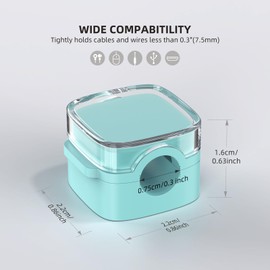 Magnetic Cord Organizer, 6 Pack Magnetic Cable Clips Under Desk Cable Management, Strong Adhesive Wire Holder Keeper for Office Home Kitchen Appliances Bedroom Car Wall Nightstand, Clear Cyan