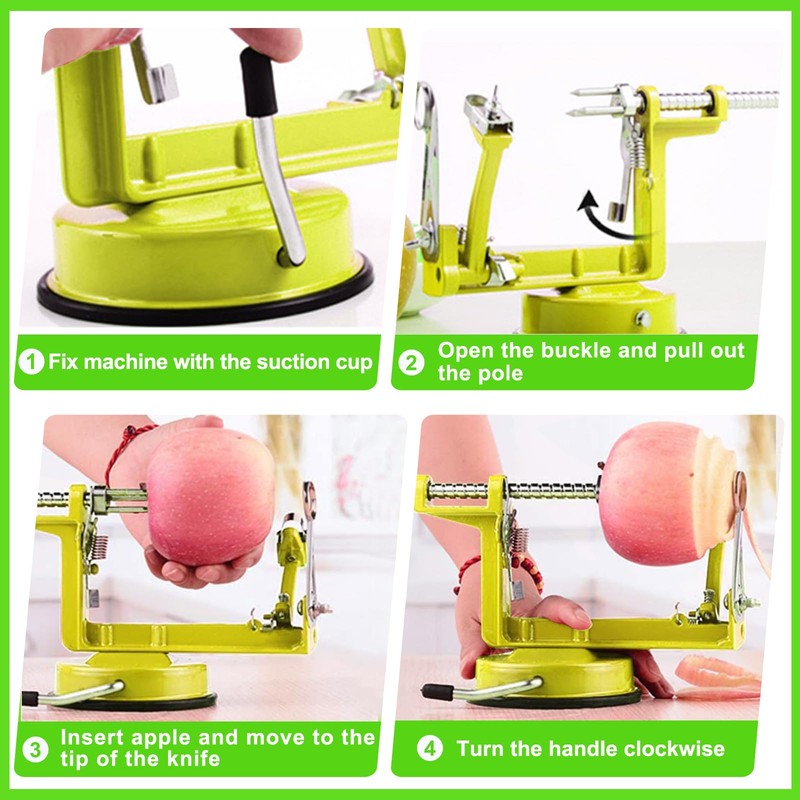 Apple Peeler Corer, Long lasting Chrome Cast Magnesium Alloy Apple