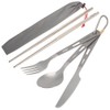 4pcs Titanium Tableware Camping Fork Spoon Cutter Chopsticks Ultra Light