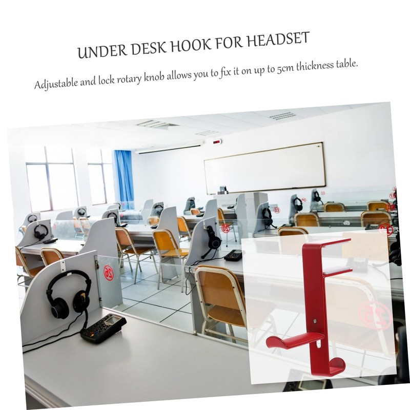 KONTONTY Headphone Stand Hanger Hook Desk Clamp for Headphones Metal