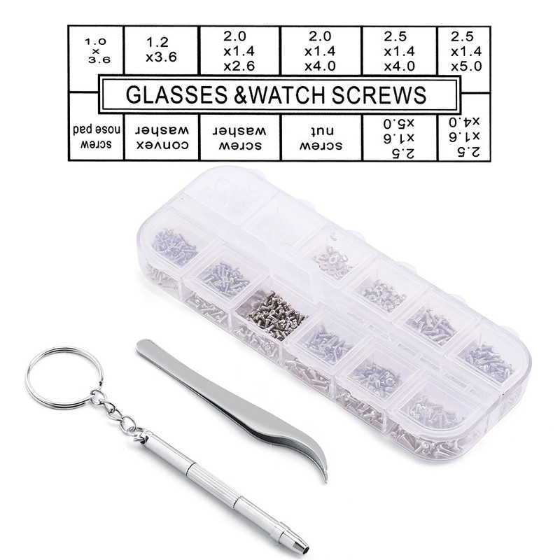 Alvinlite Sunglasses Repair Kit, Small Stainless Steel Screws Nuts Assortment