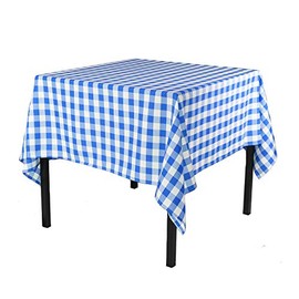 Your Chair Covers - 60 x 60 Inch Square Polyester Tablecloth Checkered Royal Blue
