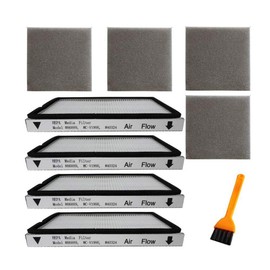 VideoPUP 4 Pack HEPA Exhaust Filters with Foam Filters, HEPA Media Filter Compatible with Kenmore EF-1 Compares to Model 86889, MC-V199H, 40324 + 1 Brush