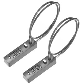 M METERXITY 2-Pack Gate Locks for Outdoor Fence, 23.6IN Heavy Steel Cable Rope Keyless 4-Digit Combination Lock for Gate/Snowboard/Bike/Locker, Resettable Code Security Cable [Gun Color]
