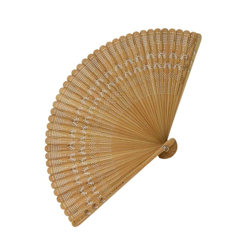 Hand Fan Bamboo Silk Fan Wooden Folding Vintage Fan