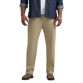 Lee Men's Big & Tall Extreme Motion Flat Front Regular Straight Pant Pebble 48W x 32L