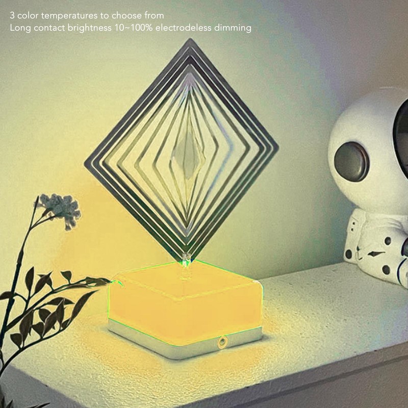 3D Metal Sheet Night Light Rotation Rechargeable Decoration 3D Night