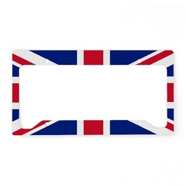 CafePress Union Jack License Plate Holder Aluminum License Plate Frame, License Tag Holder