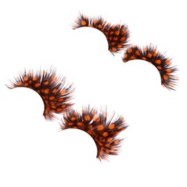 SAFIGLE Dramatic Eye Lashes 2 Pairs Colorful Fancy Costume Lashes for Parties Reusable and Lightweight for Costume Wearers