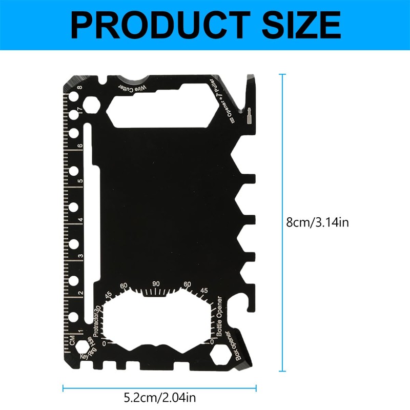 Lotsdonxia Outdoor Mini 46-in-1 Multitool Card – Compact Stainless Steel