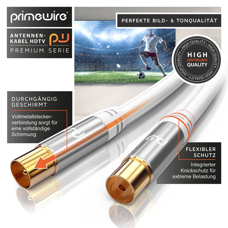 Primewire 7.5m Antenna Cable HDTV 135dB 75 Ohm | Premium