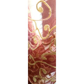 Sheer Burgundy and Gold Swirl pattern special events Sold by 2 yards