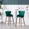 Roundhill Furniture Leland Fabric Upholstered Wingback Bar Stools, Set of