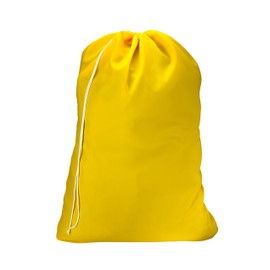 Nylon Laundry Bag - Locking Drawstring Closure and Machine Washable. These Large Bags Will Fit a Laundry Basket or Hamper and Strong Enough to Carry up to Three Loads of Clothes. (Yellow)