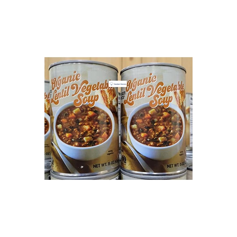 Trader Joe’s Organic Lentil Vegetable Soup 15oz 425g (Two Cans)