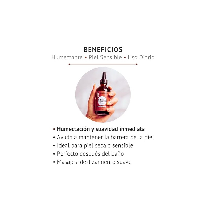 LilaLavanda - Aceite de Almendras Dulces 100% Puro - Hidratacion