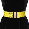 Allegra K Women's Elastic Dress Belt Sequins Metal Interlock Buckle,