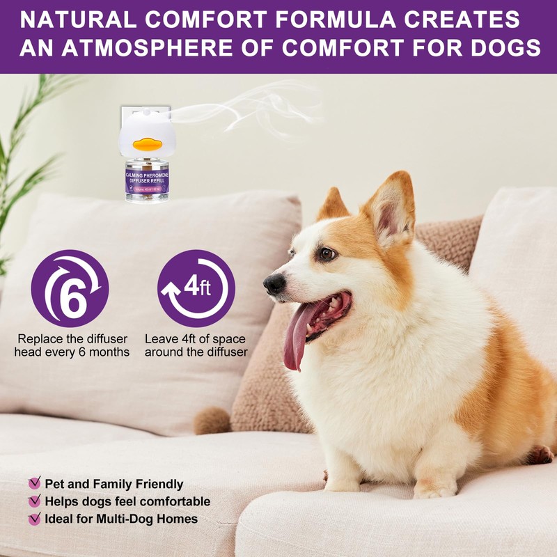 SilaiteWP Calming Pheromone Diffuser for Dogs, 1 Diffuser 3 Refills,
