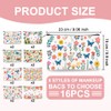 DOODLREAM 16Pcs Canvas Flower Leaves Makeup Bag, 9.06" x 5.9"