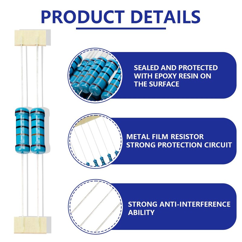 Innfeeltech 2 W 1% Tolerance 100K Ohm Metal Film Resistor