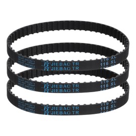 sourcing map 3 Pcs 116XL 037 Timing Belt 58 Teeth Rubber Geared Cogged Belt, 0.37" Width, 0.20" Pitch Synchronous Timing Belt