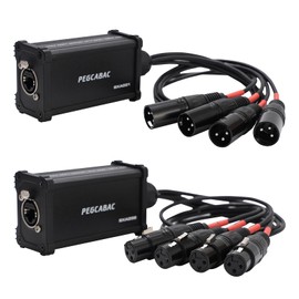 pegcabac 4 Channel Snake 3 Pin XLR/DMX/AES-EBU to Ethercon RJ45 Cat5/Cat6 Ethernet Extender for Stage Sound Lighting and Recording Studio with 2 Ft Breakout Cable(Male&Female)