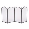 UniFlame Black 4-Fold 25-Inch Fireplace Screen