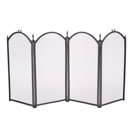 UniFlame Black 4-Fold 25-Inch Fireplace Screen