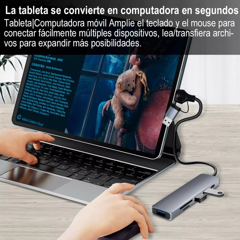 Gomia Usb3.0 Hub 6 En 1 Lector De Tarjetas Sd/tf
