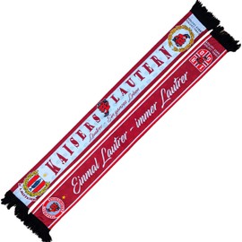 Generisch Kaiserslautern Scarf "Einmal Lautrer - Always Lautrer" (Silk Scarf, Poly Scarf), Red, Bordeaux White