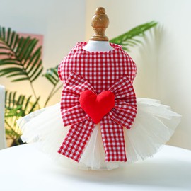 BT Bear Small Dog Dress, Red, X-Large, Cotton/Polyester, Spring/Summer, Female, Princess, Dog, Skirt, Dress