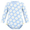 Hudson Baby Baby Girl's Toddler Swimsuit, Blue Daisy