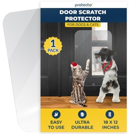 PROTECTO 18x12 Door Protector from Dog Scratching – Cat & Dog Scratch Guard for Indoor/Outdoor Use Easy Install on Doors, Walls, Glass & Screens
