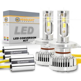 Headlight Experts H4 Dual Beam LED KIT for 1995 Honda Civic Sedan Plug and Play 6000K 22,000 Lumens w/Canbus Built-In Error Free (Pack of 2) Fog Light