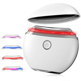 EMS Gua Sha, Robofun Face Massager Gua Sha Electric with 4 Modes, Heat & Vibration, Face Lifting Device with Red, Blue, Green & Colourful Light, Wrinkle Reduction Devices & Anti-Ageing Devices - White