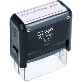 stampexpression - Tax Deduction Validated with Line Office Self Inking Rubber Stamp - Red Ink (A-50044)