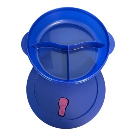 Tupperware CrystalWave Plus Divided Dinner Microwaveable 5 3/4 C Blue 3428 NEW