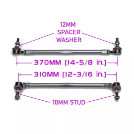 Godspeed Universal Sway Bar End link Kit Adjustable 310-370mm 10mm Studs Pair
