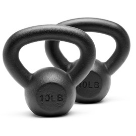 Unipack Powder Coated Solid Cast Iron Kettlebell Weights Set- (10+10 lbs)