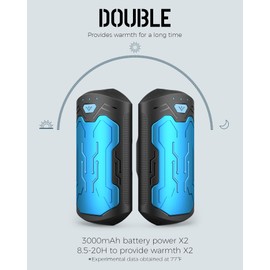 Hand Warmers Rechargeable 2 Pack, ROFWIZ 6000mAh Electric Portable Pocket Heater, are Great Warm Gifts for Women, Men, Heat Therapy, Raynauds, Outdoors, Hunting, Golf, Camping Gear(Azure)