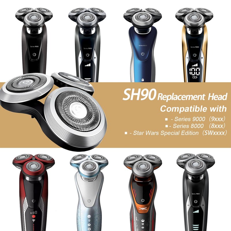 FRASAM SH90 Shaver Replacement Whole Heads for Philip Norelcos Shaver
