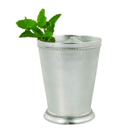 Twine Mint Julep Cup, Real Brass with Sterling Silver Plating Derby Cocktail Tumbler, Set of 1, 12 oz