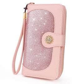Ausein Carteras para Mujer de Piel, Monedero de cuero con Bloqueo RFID, Tarjetero Moda de Gran Capacidad con Cremallera, Billetera para Móvil de Dama Originales Minimalista, Regalo para Chica y Mujer