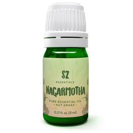 Sz Essentials - Nagarmotha Essential Oil (Cyperus Scariosus/Cypriol) - 100% Pure & Undiluted - Deep, Earthy and Woody Scent with Smoky & Spicy Undertones - Therapeutic Grade & Vegan - 0.17 oz (5ml)