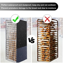 SUDIWEI Commercial Bread Racks Cover with Zipper 20tier Sheet Pan Rack/Bun Pan Rack Cover with Vents 23"X28"X64" Kitchen Brkery Rack Cover Waterproof Bakery Single Rack Covers
