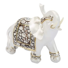Elephant Figurines with Trunk Up, Vintage Exquisite Elephant Model Ornaments Statue, Elephant Figurines Home Decor