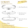 Gokeey Dainty Silver Plated Bangle Cuff Bracelet for Women, Silver