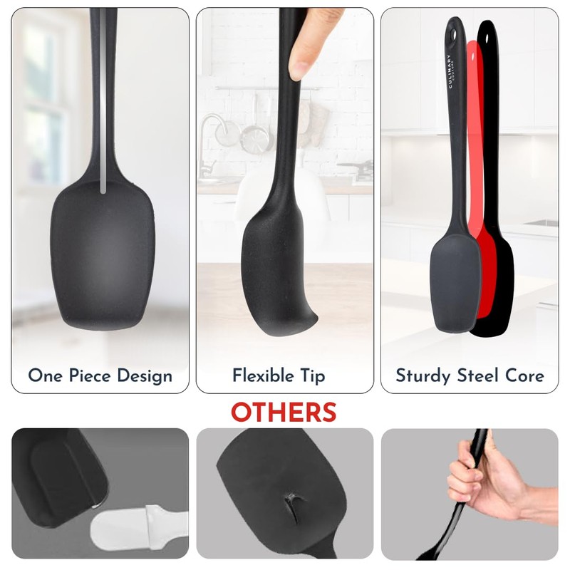 4-Piece Silicone Baking Spatula Set - Rubber Spatulas Silicone Heat