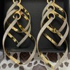 Gold Spiral Drop Earring Twist Wire Dangle Earrings Open Spiral