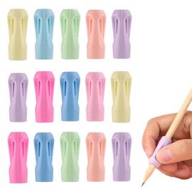 Pencil Grips for Kids Handwriting, Silicone Finger Grips for Toddlers 2-4 Years, Ergonomic Pen Holders to Correct Pencil Grip Posture and Reduce Hand Fatigue, 15-Pack, Assorted Colors